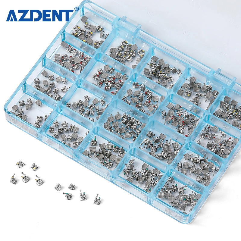 400PCS/Box Dental Orthodontic Brackets Dentist Monoblock Metal Brackets Mini Mbt/Roth 0.022&quot; with 3-4-5 Hooks