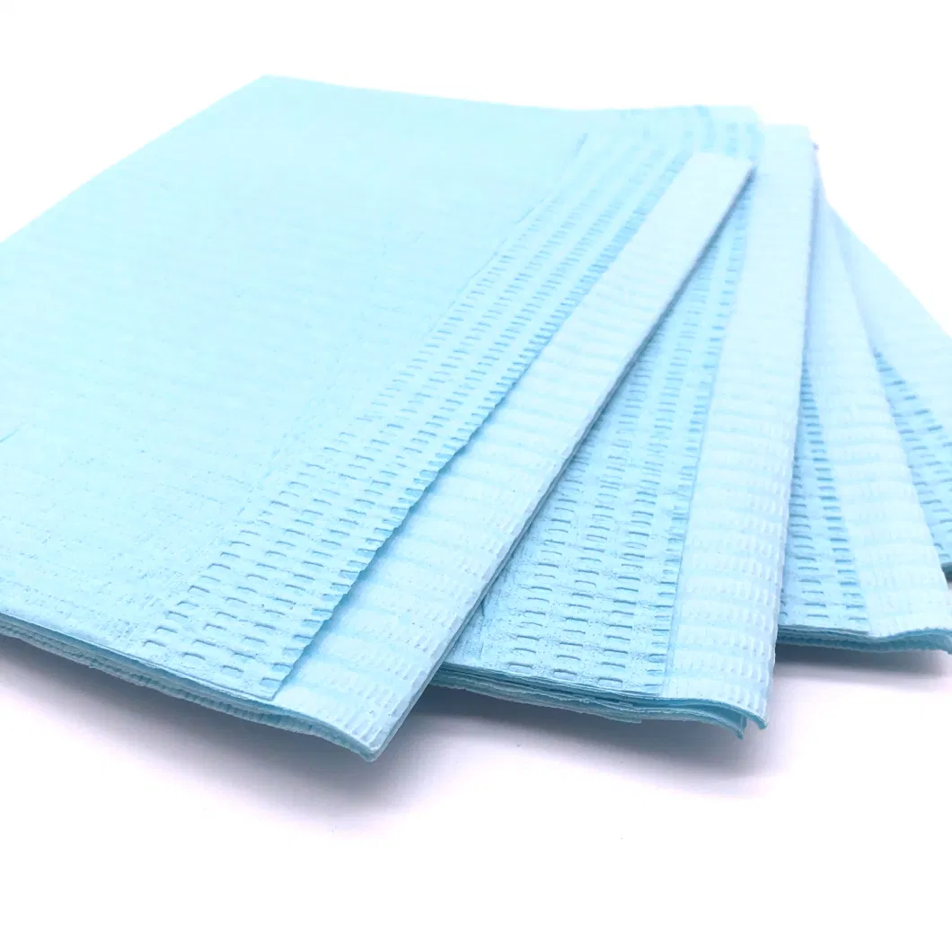 500PCS 13&quot;X18&quot; 3ply Blue Disposable Dental Bibs Tattoo Tray Nail Chair Bed Paper Covers