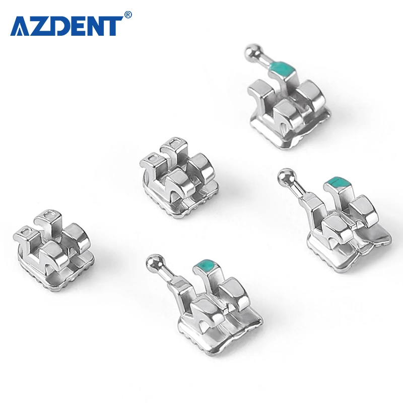 400PCS/Box Dental Orthodontic Brackets Dentist Monoblock Metal Brackets Mini Mbt/Roth 0.022&quot; with 3-4-5 Hooks