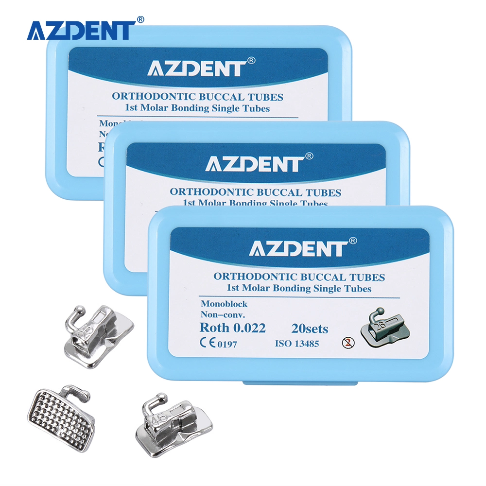 Azdent Orthodontic Dental 1st Bondable Single Buccal Tube Roth/Mbt 0.022 U/1 L/1