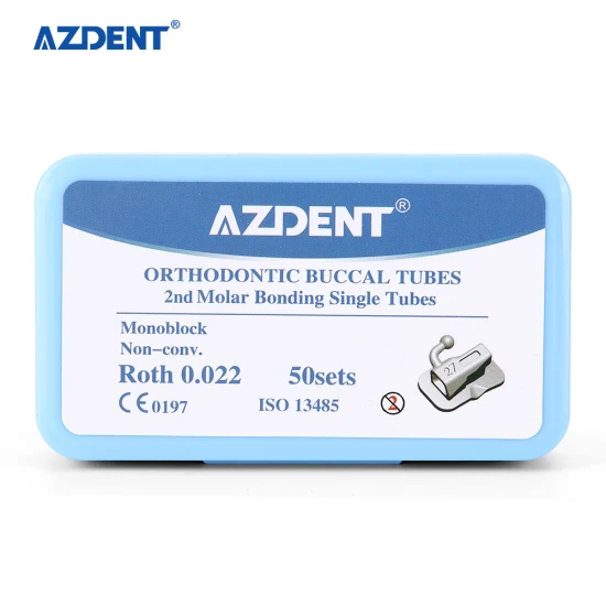 Azdent Monoblock Dental 2ND Non Convertible Orthodontic Roth Buccal Tube Marked