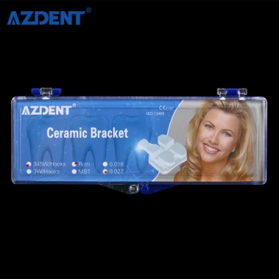 2022 Azdent Dental Widely Used Roth 022 5*5 345hooks Orthodontic Ceramic Bracket