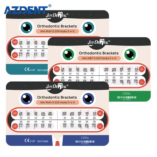 Orthodontic Dental MIM Monoblock Brackets Roth 0.018 /022 with 3
