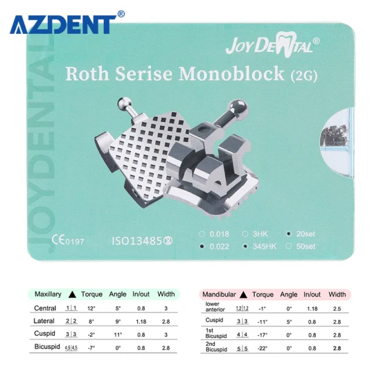 400PCS/Box Dental Orthodontic Brackets Dentist Monoblock Metal Brackets Mini Mbt/Roth 0.022